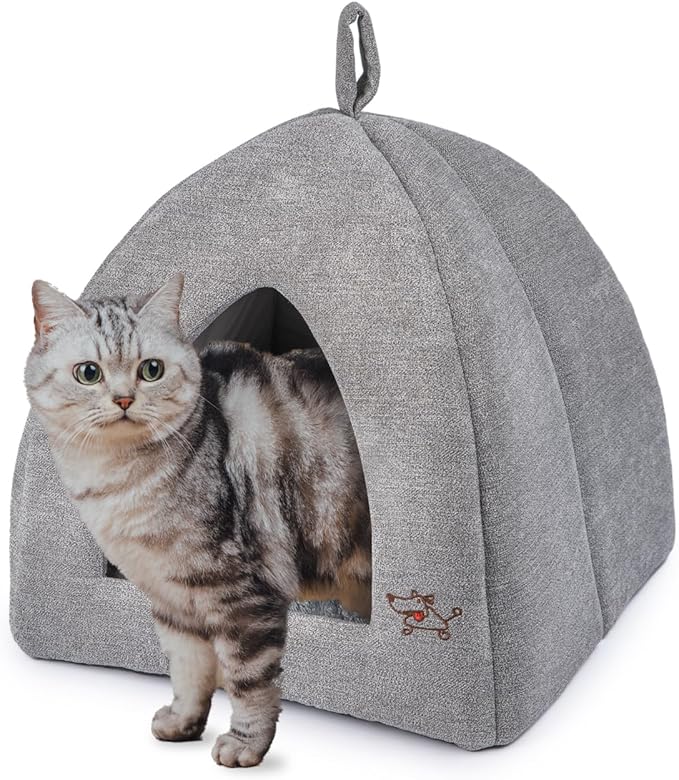 Best Pet Supplies Pet Tent-Soft Bed for Dog and Cat by - Gray, 16" x 16" x H:16"
