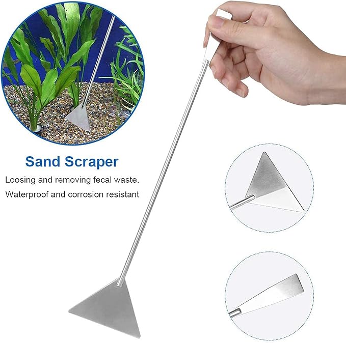 7 in 1 Aquarium Aquascaping Tools Kits,Stainless Steel Aquarium Plant Tools Tweezers Scissors Scrapers for Aquarium Tank Clean Fish Tank Aquascape Tools Sets