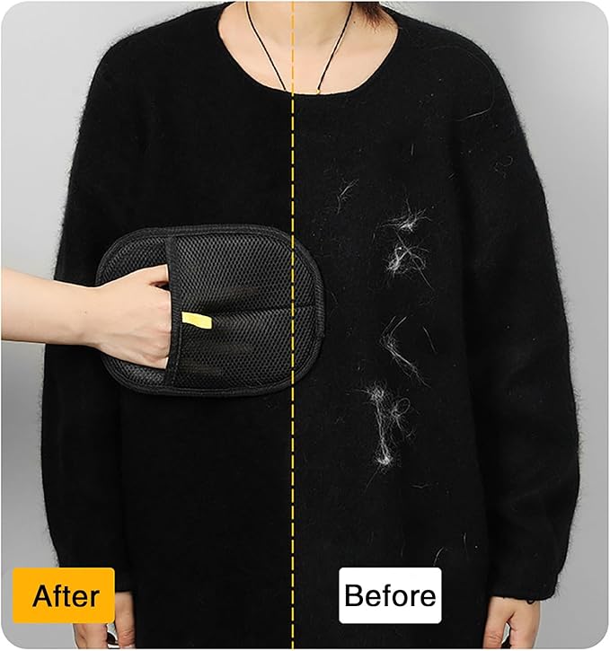 3Pcs Electrostatic Pet Hair Cleaning Gloves, 2025 Pet Hair Remover Glove, Washable Reusable Dogs Cats Hair Gloves for Furniture Bed Sheets Couch Clothes Carpet Car Seat