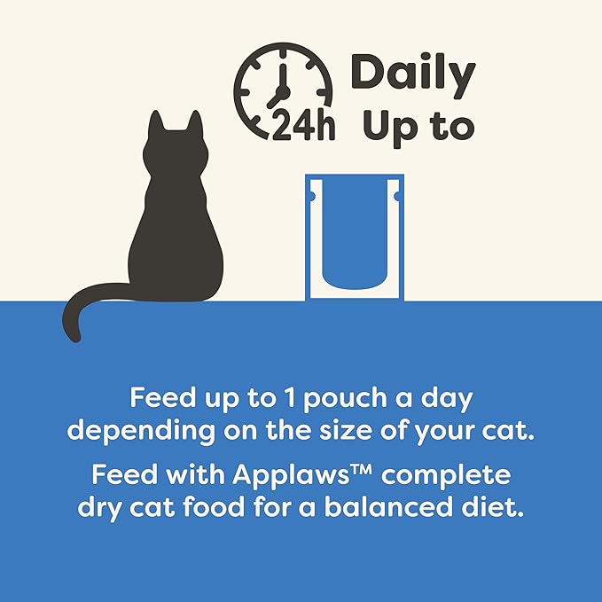 Applaws Natural Wet Cat Food in Broth, Limited Ingredient Wet Cat Food Pouches, No Additives, Made with Natural Ingredients, Tuna Fillet with Crab in Broth (12 x 5.3oz Pouches)