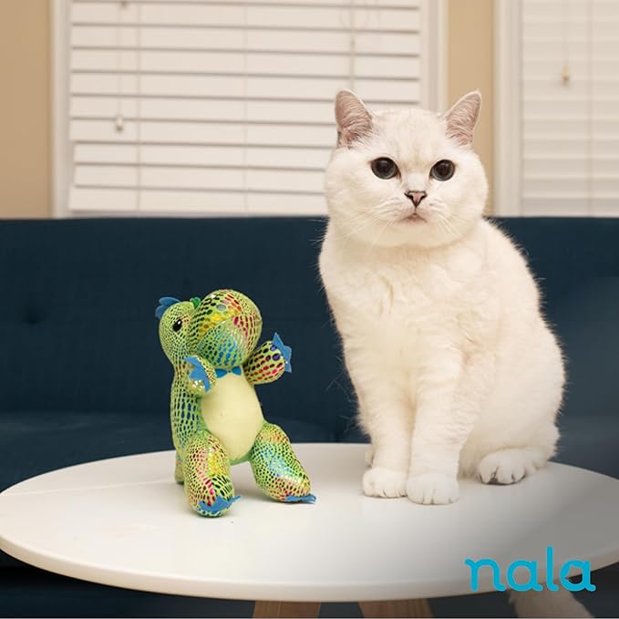 Caitec Presents Nala Cat Tucker The T-Rex Dino - Catnip Toy - Interactive Cat Toy - Chew Toy - Pillow Toy, 2 Pack