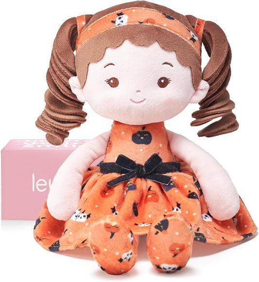 Soft Baby Doll Toys (12''), My First Baby Rag Doll for 1 Year-Old Girl Birthday Gift, Christmas Plush Toys Gift for Toddler Kids Infants-Halloween Special-Pumpkin