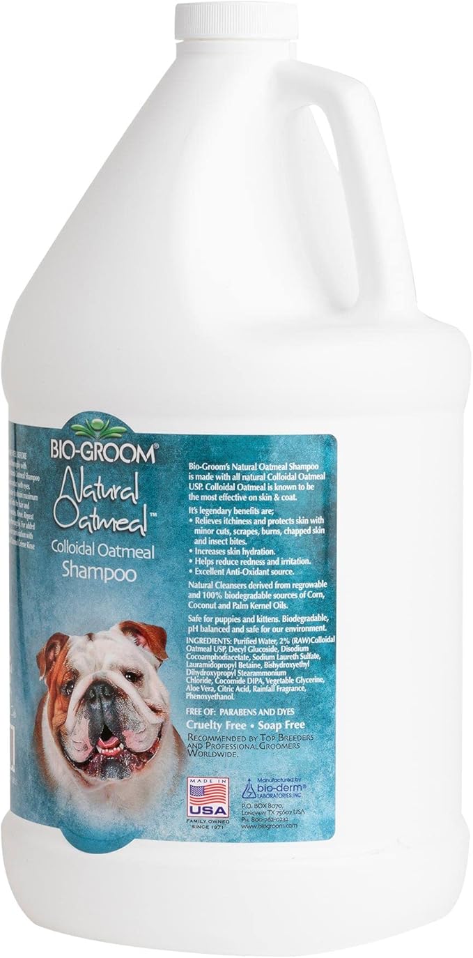 Bio-Groom Oatmeal Dog Shampoo – for Allergies and Itching, Cruelty-Free, Dog Bathing Supplies, Puppy Shampoo for Sensitive Skin, Made in USA, Anti-Itch Dog Products – 1 Gallon