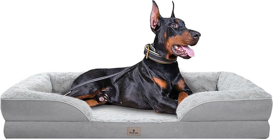 XXL Orthopedic Dog Bed - Washable Dog Sofa Beds for Giant Dogs, Supportive Foam Pet Couch Bed with Removable Washable Cover, Waterproof Lining and Nonskid Bottom