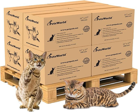 PETSWORLD Multi Cat Pad Refills for Cats Breeze Litter System, Ultra-Absorbent, Quick Dry - (800 Count, Unscented)