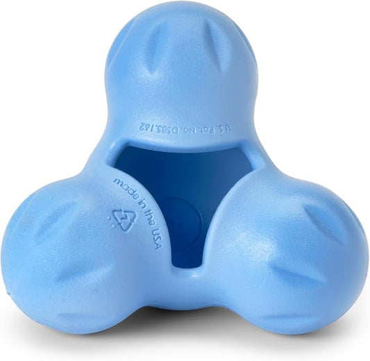 WEST PAW Zogoflex Tux Treat Dispensing Dog Chew Toy – Interactive Chewing Toy for Dogs – Dog Games for Aggressive Chewers, Fetch, Catch – Holds Kibble, Treats, Small 4",Periwinkle