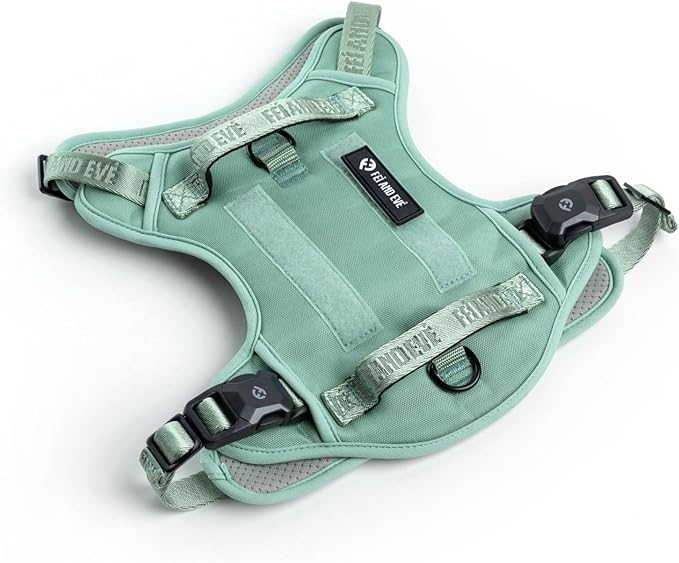 2025 New Edition, Fei & Eve MagEase Dog Harness - 3-Second Magnetic Buckles | 3-Point No-Pull Control | Heavy-Duty 900D Nylon | Dual Safety Handles | Breathable Mesh | Adjustable Fit | X-Large, Green