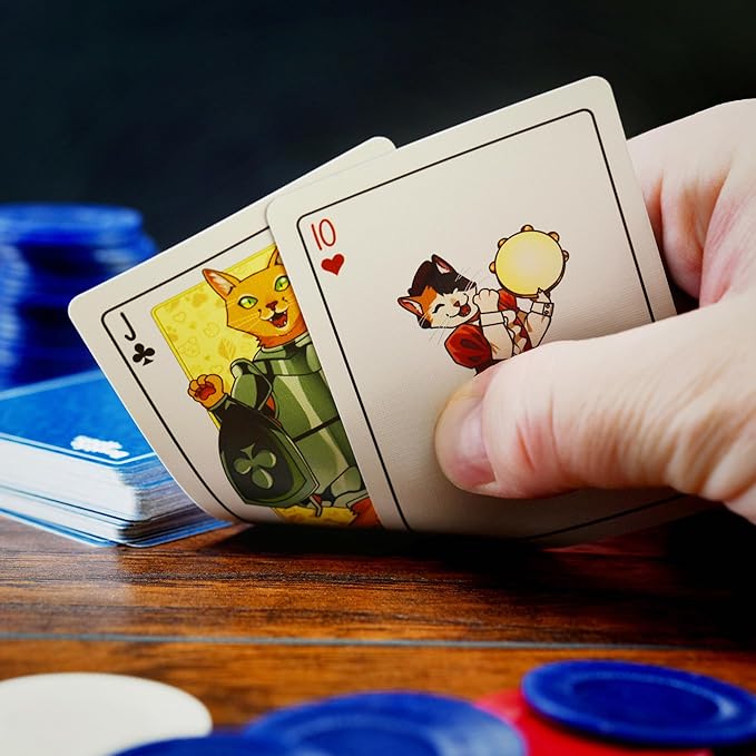 Cat Playing Cards Themed Deck for Adults - Collectible Card Games for Teens, Women and Men - Card Games For Adults on Family Game Night - 54 Cards for Solitaire or Poker - Fun Gifts for Cat Lovers