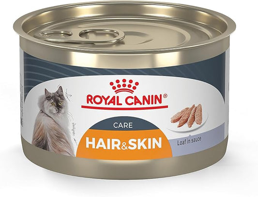 Royal Canin Feline Care Nutrition Hair & Skin Care Loaf in Sauce Canned Cat Food, 5.1 oz can (24-count)