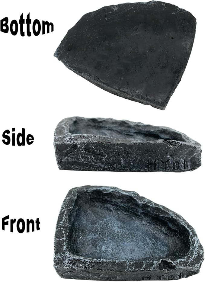 2 Pack Reptile Feeding Dish Corner Bowl, Reptile Water Dish Food Bowl Feeding Terrarium Bowls for Bearded Dragon Lizard Frog Gecko Tortoise Hermit Crab