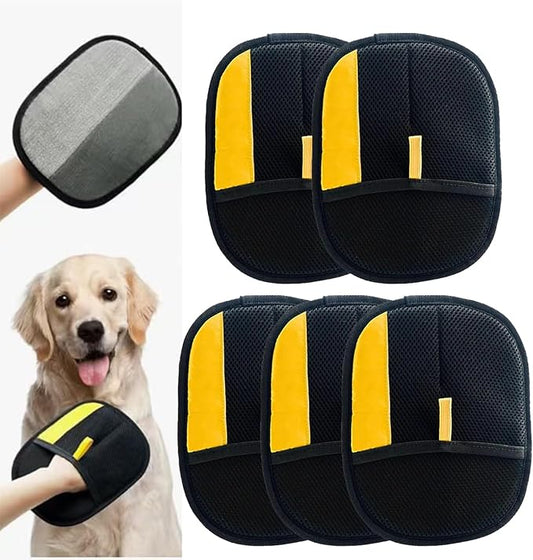 5Pcs Electrostatic Pet Hair Removal Glove for Dogs & Cats, Reusable Grooming Pet Hair Remover Tool for Couch, Carpet, Curtain