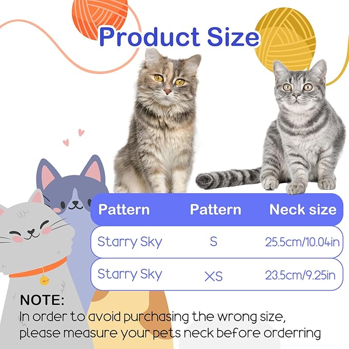 2Pcs Cat Conical Collar Soft Adjustable Cat Collars Water Proof Recovery Collar Prevent Licking Protective Foldable Easy to Eat Drink for Cats Kittens Puppies (Blue S XS)