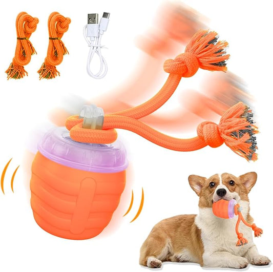 Interactive Dog Toys - [2025 Newly Upgraded] Motion Activated Ball for Small/Medium/Large Dogs, Automatic Moving Dog Toy Wicked Ball for Boredom & Training, Music, USB Rechargeable (Orange)