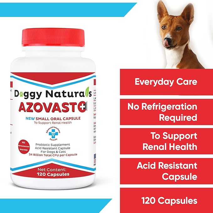 Azovast Plus Kidney Health Supplement for Dogs & Cats, 720ct - NO Refrigeration Required - Help Support Kidney Function & Manage Renal Toxins - Renal Care Supplement Capsule(U.S.A)(720 Caps)