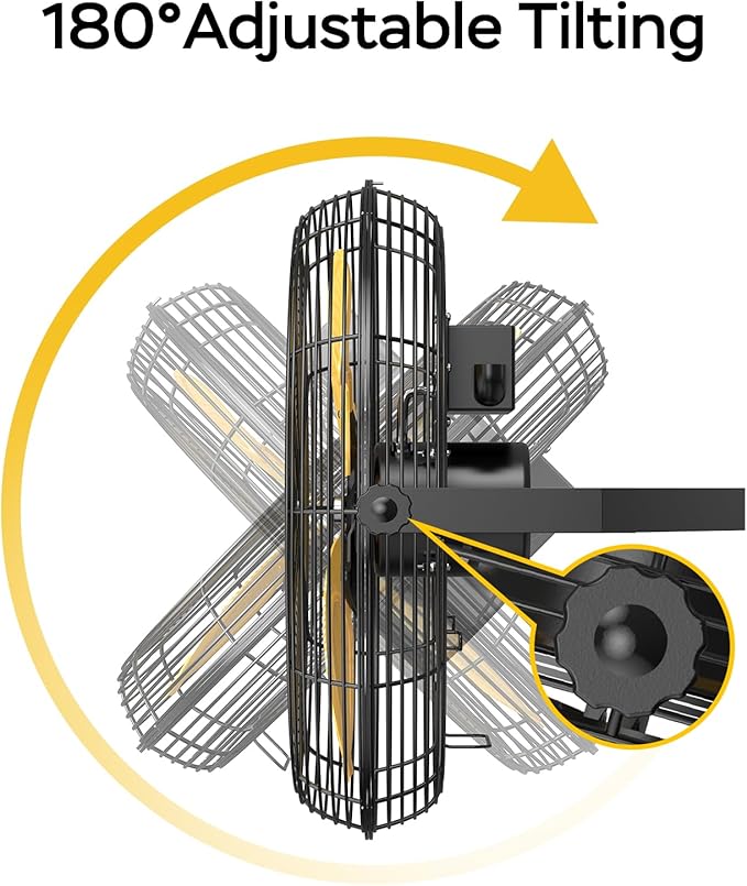 5400 CFM 20" Outdoor Wall Mount Fans, High Velocity 3-Speed Waterproof Professional Outdoor Fan, Heavy Duty Industrial Wall Fan for Patio, Commercial, Gazebo, and Garage, UL Listed