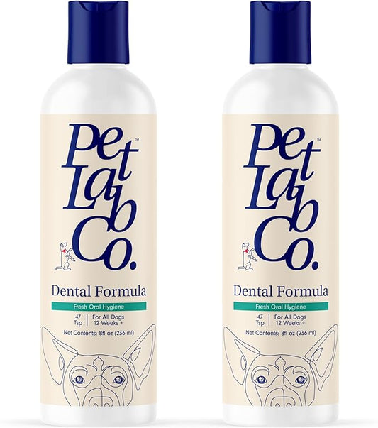 PetLab Co. Dog Dental Formula - Keep Dog Breath Fresh and Teeth Clean - Supports Gum Health - Dog Water Additive Dental Care Targets Tartar - 2pack