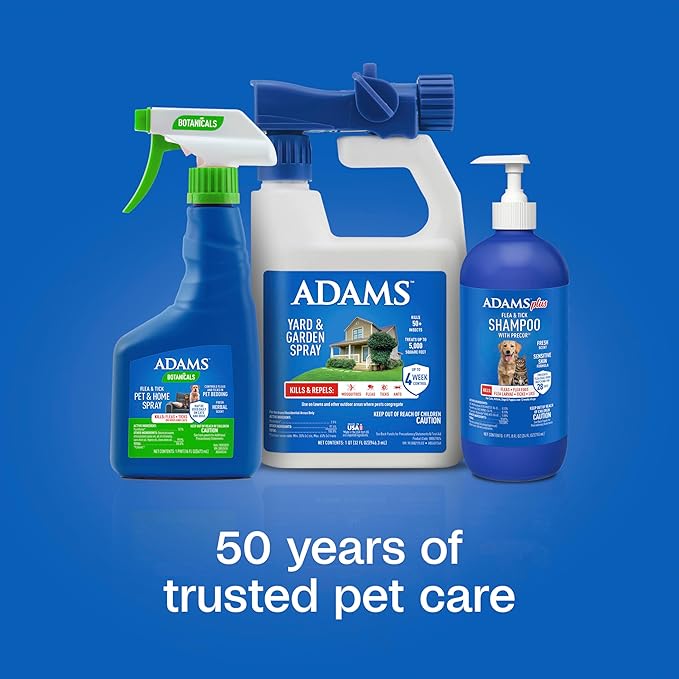 Adams Plus Flea & Tick Shampoo with Precor for Cats, Kittens, Dogs & Puppies Over 12 Weeks Of Age |Sensitive Skin Flea Treatment |Kills Adult Fleas, Flea Eggs, Ticks, and Lice |24 Oz, Pump Included