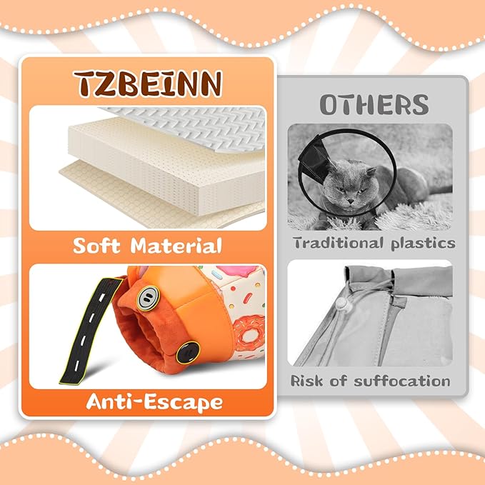 Cat Cone Collar Soft for Wound Healing, Foldable Neck Recovery Cone Anti Licking, Small Adjustable Surgery Cat Head Cone Alternative for Kittens(Size: M)