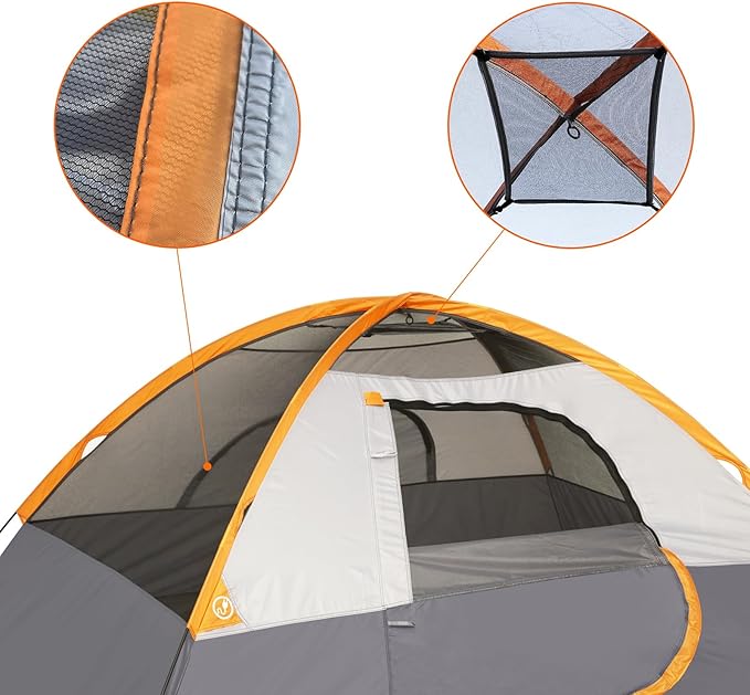 Amazon Basics Camping Tent, 3-Season Dome Design with Rainfly