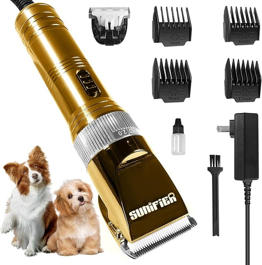 Professional Dog Grooming Clippers for Thick Coat - Dog Hair Trimmer for Grooming- Sheep Shears for Thick Hair – Pet Grooming Clippers for Dogs, Cats, Sheeps, Horse (Gold)