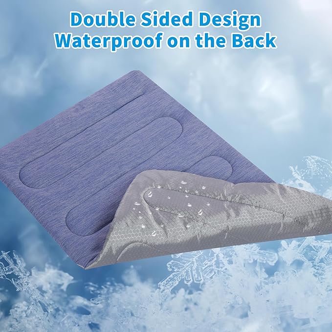 Cooling Mat for Large Dogs - Double-Sided Waterproof & Cool, Q-MAX>0.47, Portable Dog Cooling Mat for Summer. (L (36''x23''))