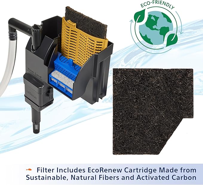 Aqueon Aquarium Fish Tank SmartClean Power Filter with EcoRenew Filter Cartridge, 20-30 Gallons