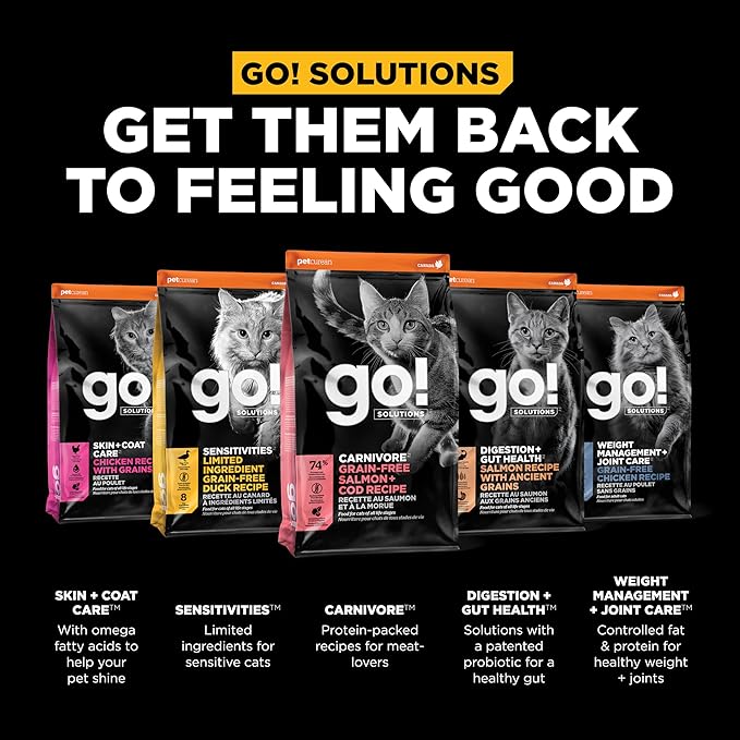 Go! Solutions Carnivore, Grain-Free, Protein Rich Dry Cat Food, Salmon and Cod Recipe, 16 lb Bag
