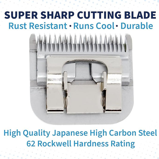 Detachable A Series 1 HT Clipper Blades for Dog Grooming Cut Length 1" - 25mm Japanese Carbonized Steel Dog Clipper Blades-Dog Grooming Blade Compatible A5 Series Clippers for Dog(1HT)