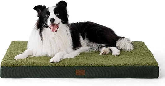 Bedsure Dog Beds Large Sized Dog - Orthopedic Flat Pet Beds with Removable Washable Cover, Egg Crate Foam Puppy Mat, Suitable for Pet Up to 65 lbs