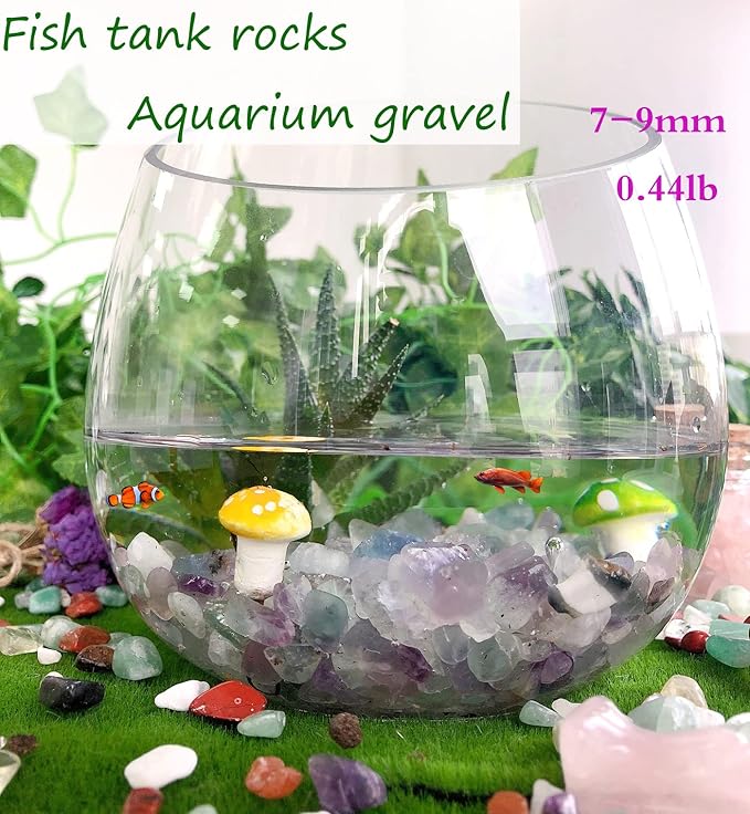 Carnelian Aquarium Gravel Rocks Natural Tumbled Healing Crystal Chips Bulk Gemstones Tumbled Crushed Stones for Fountain Vase Filler Planters Decorative Fish Tank Potted Reiki Energy Balancing 0.44lb