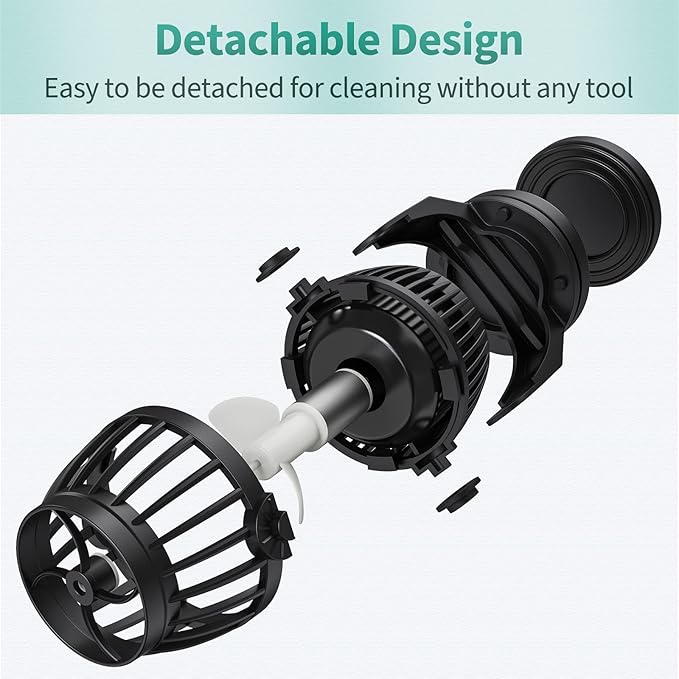 Uniclife Aquarium Wave Maker for 120-300 Gallon Fish Tanks 3400 GPH Adjustable Circulation Pump with Controller and Strong Magnetic Suction Base Submersible Power Head for Fresh and Salty Water
