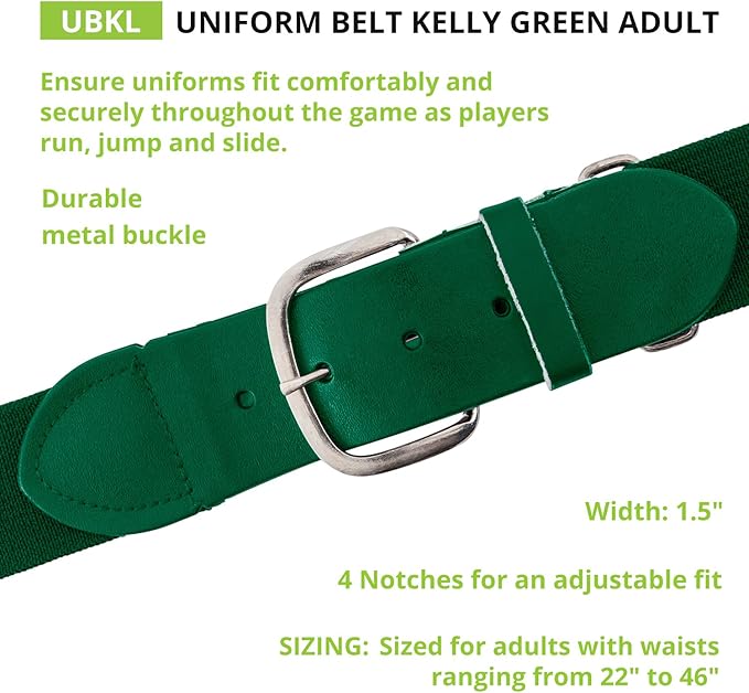 Champion Sports Baseball/Softball Uniform Belt, Comfort Stretch Fit Durable Syntex Tab - Youth & Adult Sizes, Multiple Colors