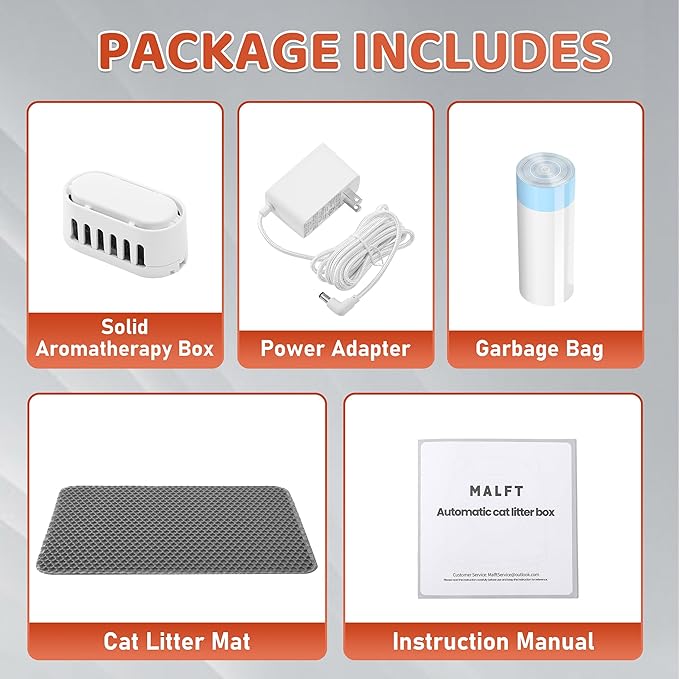 Automatic Cat Litter Box 90L –Self-Cleaning Cat Litter Box, Smart APP Monitoring, Safety Sensors, Low-Noise Cleaning, Large Capacity for Multiple Cats (Includes Mat & Waste Bags)