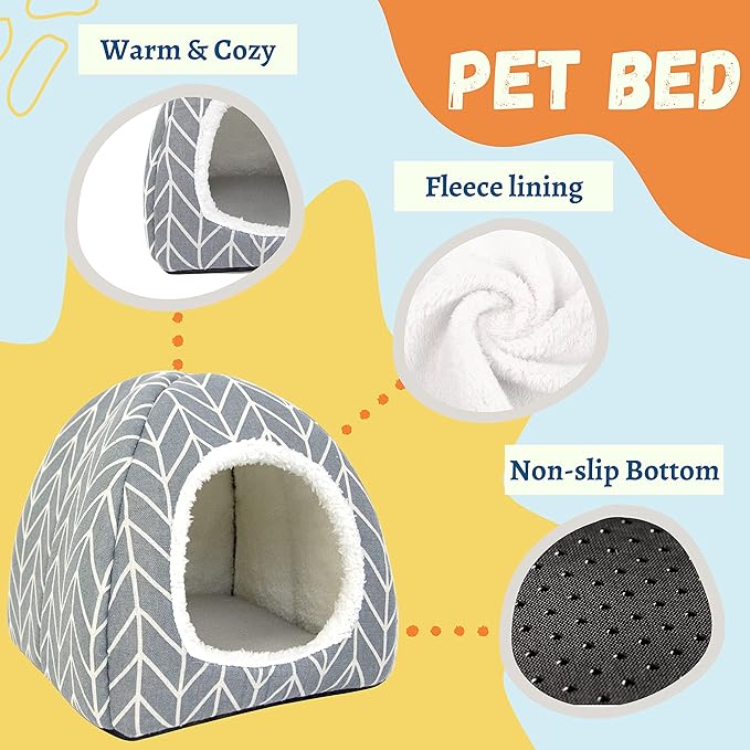 2 Pack Guinea Pig Hideout Bed Rabbit House Cave Accessories Cozy Hide-Out for Bunny Hedgehog Ferret Chinchilla&Other Small Animals