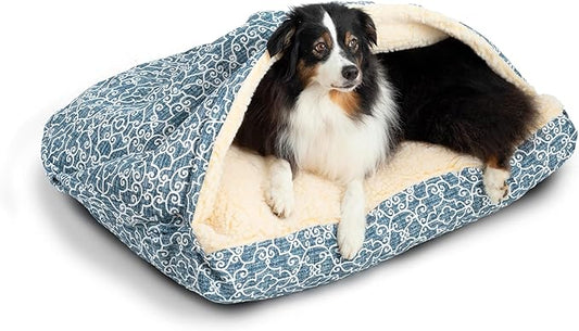 Snoozer Pet Products Luxury Rectangle Cozy Cave, Wag Collection, Medium, Ramey Oxford
