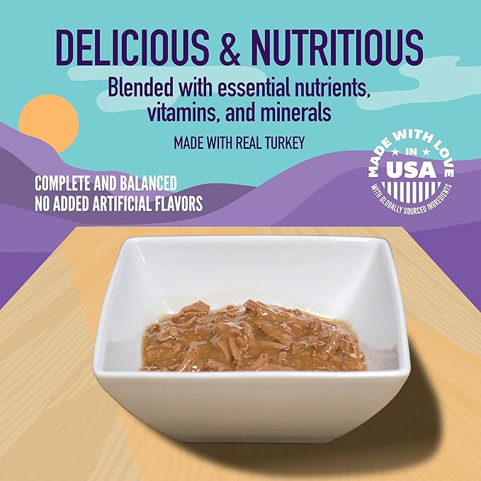 A Strong Heart Canned Wet Cat Food, Turkey & Cheese Dinner in Gravy - 5.5 oz Cans (Pack of 24), Made in The USA with Real Turkey