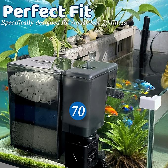 2 Sets of Upgraded Three-Stage Filtration Fish Tank Filter for AquaClear 70 Power Filter, 2 Set of Replacement Maintenance Kit for Fish Tank Filter for 40- to 70-Gallon Aquariums