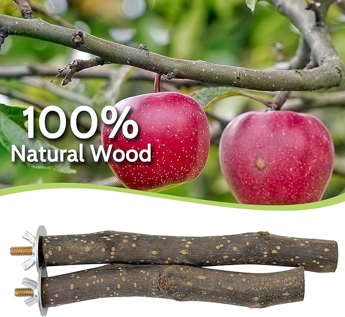 BNOSDM Natural Wood Bird Ladder Perch 6Pcs Parrot Stand Branches Climbing Chewing Stick Parakeet Swing Toys Cage Accessories Paw Grinding Fork Sets for Lovebirds Cockatiels Conure Budgies