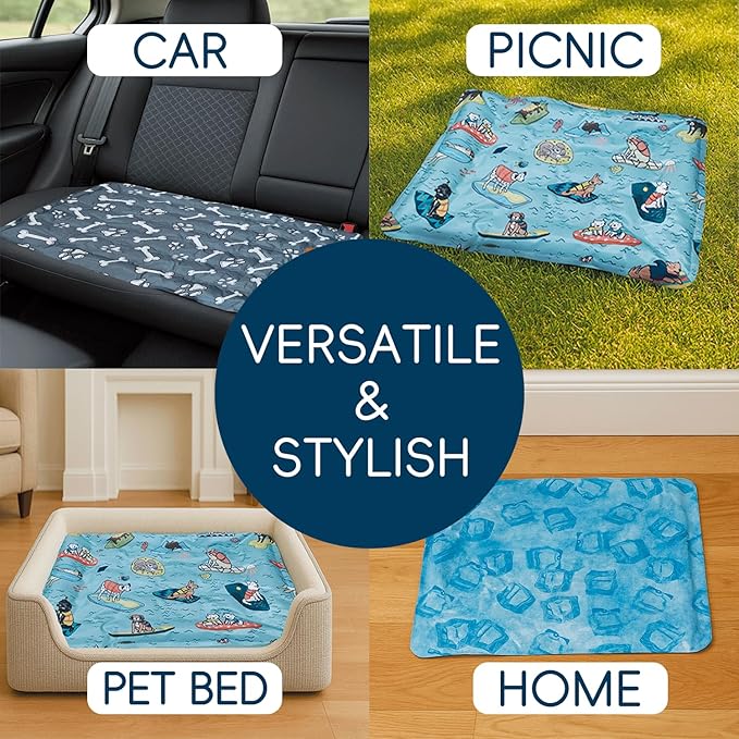 Cooling Pad for Large Dog,Instant Pet Cool Mat,Comfortable Cool Pet Mat for Cat.Portable Dog Bed for Summer. Suitable for Outdoor Summer Crate Pad.Long Time Cooling.Animal(Size-XL 23.6 * 35.4in)