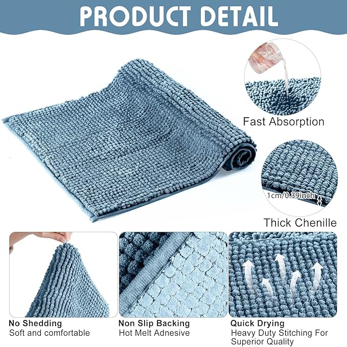 Amylove 4 Pcs Guinea Pig Cage Liner Guinea Pig Bedding Washable Fleece Pee Pads Reusable Small Animals Training Mat Small Animal Sleeping Bed for Bunny Hamster(Blue,16 x 24 Inch)