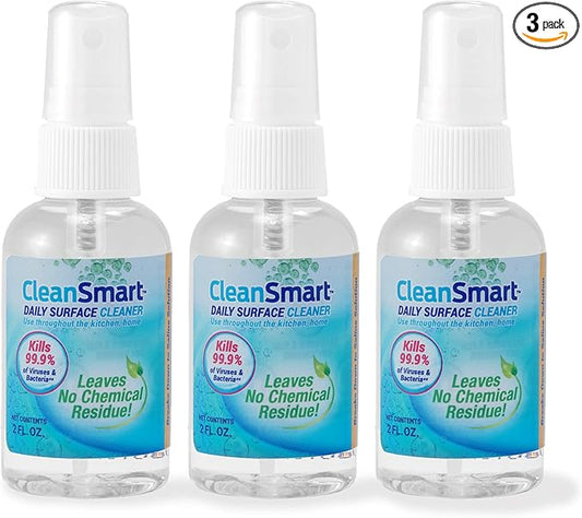 CleanSmart To Go Disinfectant Kills 99.9% of Viruses, TSA-Approved for Safe Travel, 2 oz Bottle (Pack of 3)