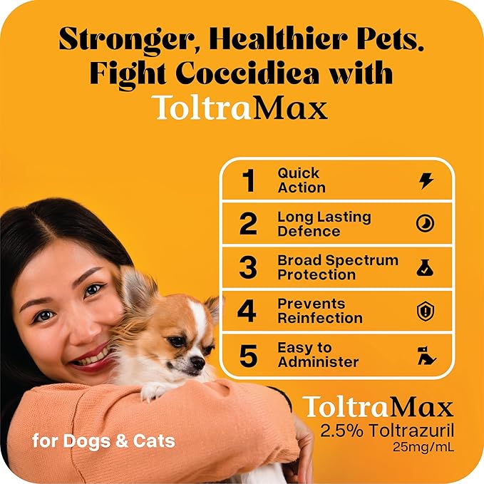 Toltrazuril 2.5% for Horses, Dogs, Cats, 120mL/4 Ounce, for Non-Food Chain Animals