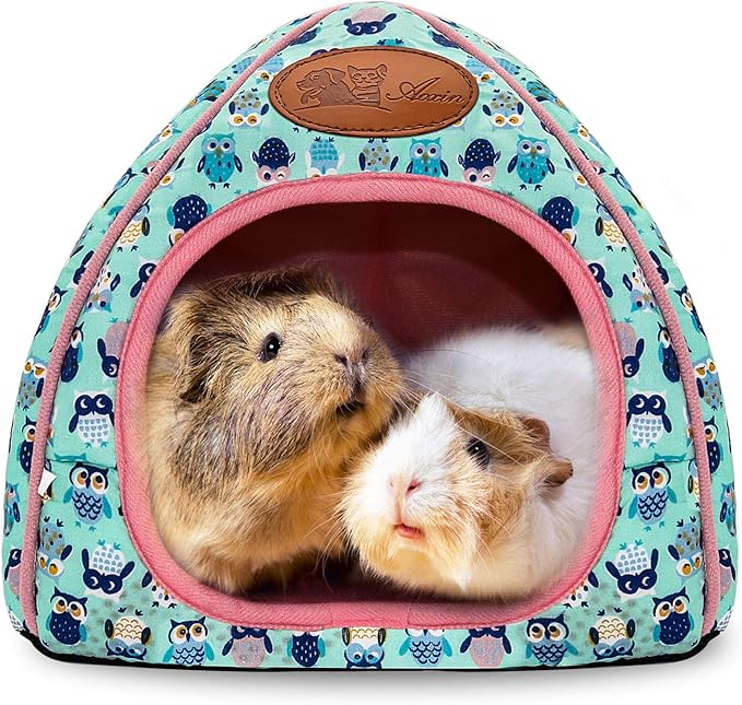BWOGUE Guinea Pig House Bed Cozy Hamster Cave Large Hideout for Dwarf Rabbits Hedgehog Bearded Dragon Winter Nest Hamster Cage Accessories