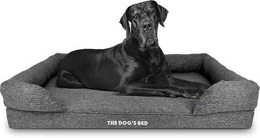 The Dog’s Bed, XXL Grey Linen 51.5x39, Memory Foam, Pain Relief: Arthritis, Hip & Elbow Dysplasia, Post Surgery, Lameness, Supportive, Calming, Waterproof Washable Cover, Veterinary Approved