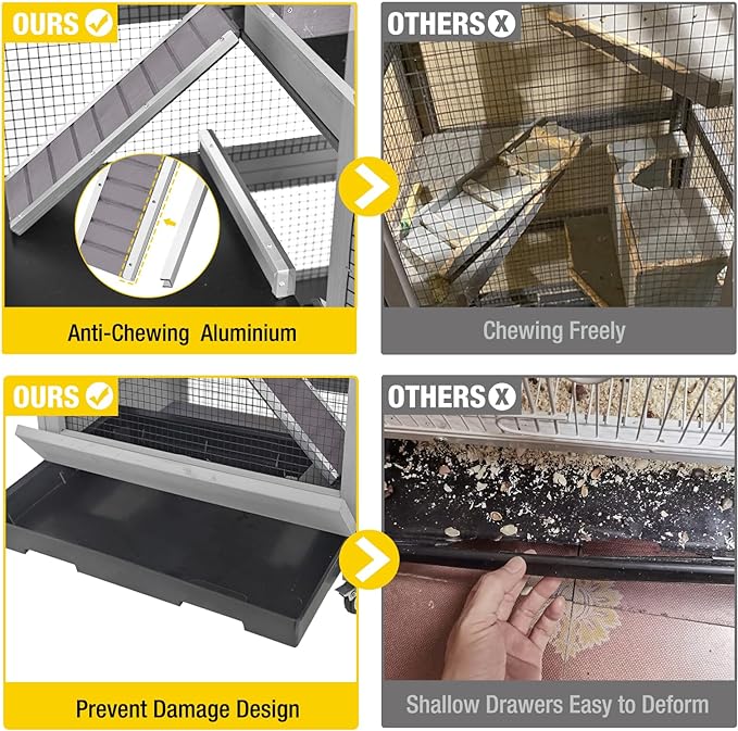 Aivituvin Ferret Cage Chinchilla Cage for Rat,Lizard,Squirrel, Chameleon,Gerbils and Other Small Animals