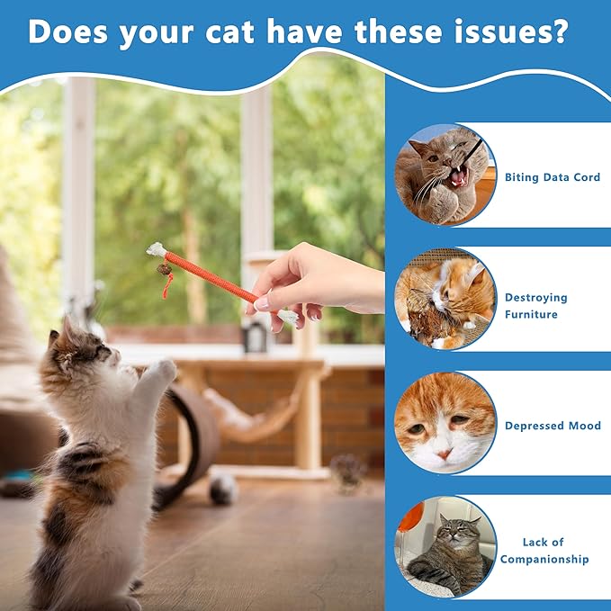 3pcs Safe Cat Rope Toy,Teeth Clean Toy for Cat, Cat Chew Toys for Indoor Cat,Kitten Interactive Toys