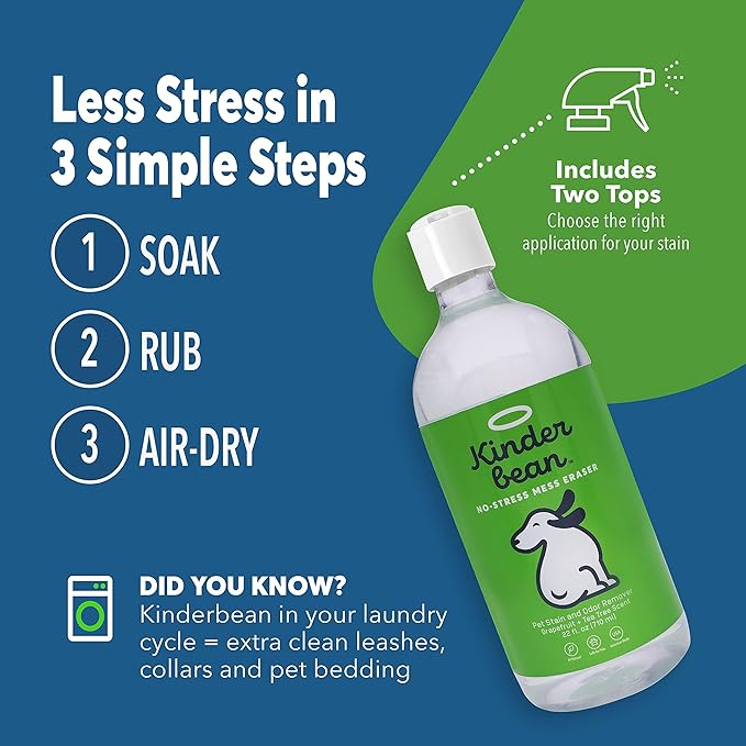 Dog & Cat Urine Stain and Odor Eliminator for Carpet, Upholstery, Hard Floors - Single 32 oz., Grapefruit & Thyme Scent, Enzyme Bio-Active Formula with Squeeze and Spray Top