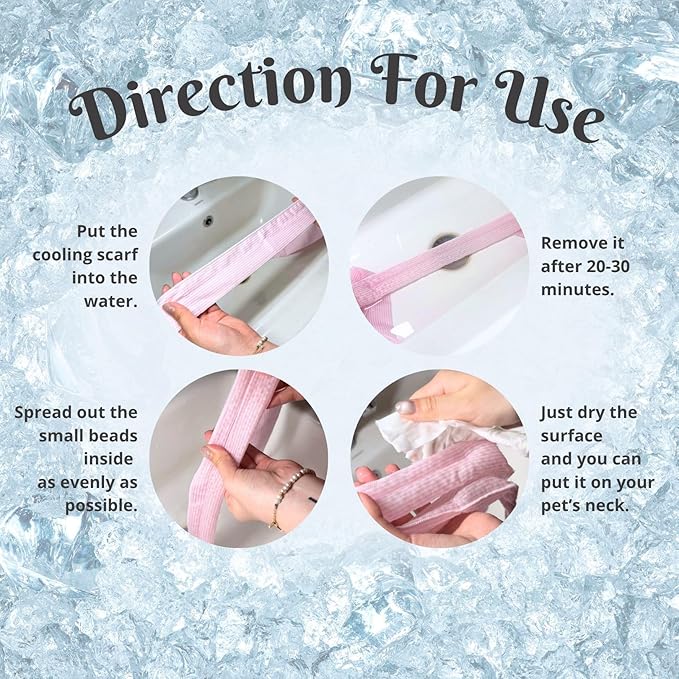 2pcs Cooling Scarf for Pets,Summer Cooling Scarves Keep Cats and Dogs Cool, Reused,Rrecycled,Suitable for Dogs (2pcs-Pink Stripe)