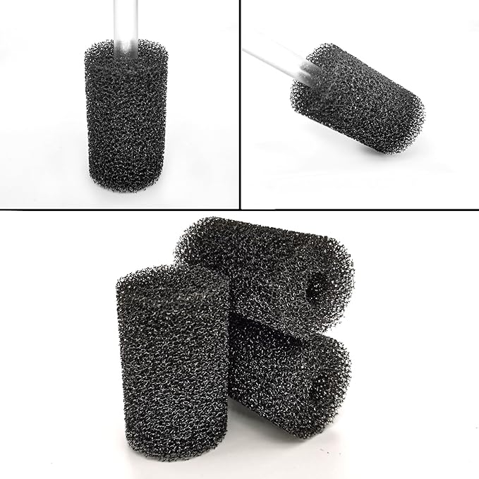 6X Pre-Filter Sponge for Aquarium Shrimp Fry Fish Tank Filter Pump Prefilter Sponge Replacement Foam Cover 2.4 X 1.4 Inch with 0.4" Hole Diameter