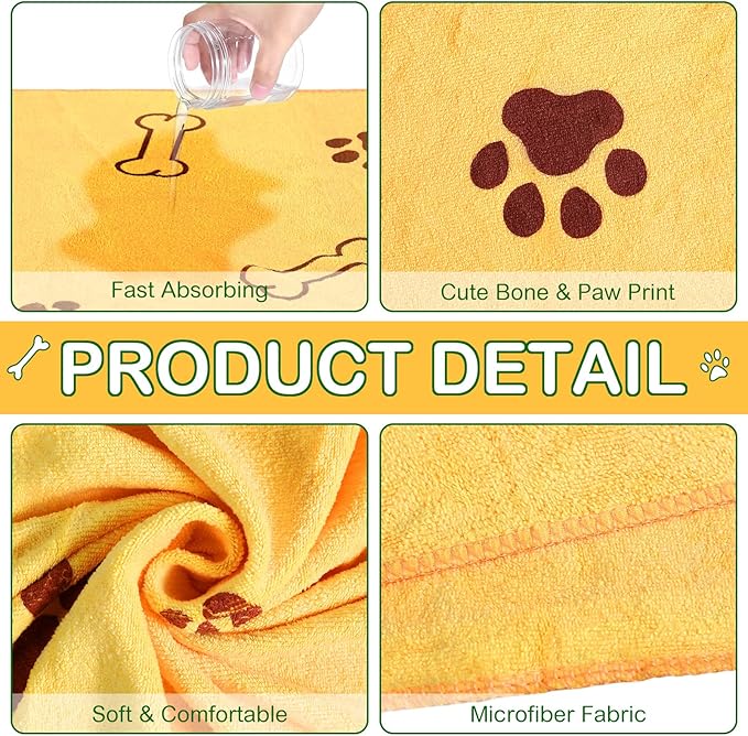 Chumia 8 Pcs Dog Towels for Drying Dogs Cats Pet Towels Bulk Puppy Microfiber Quick Drying Paw Bath Bathing Supplies Absorbent for Medium Pets(Colorful,40 x 24 Inch)
